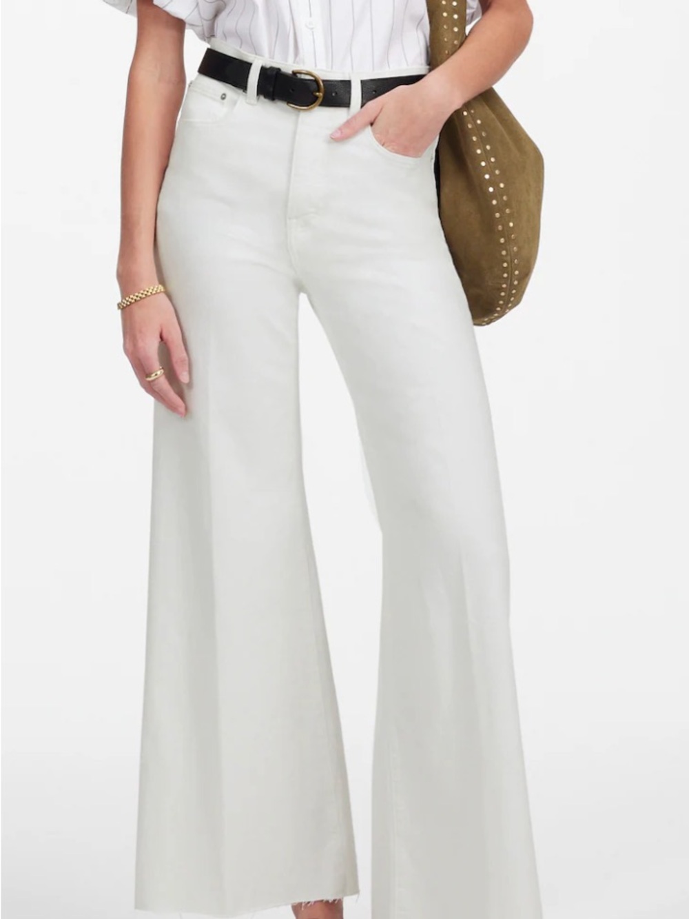 Madewell White High-Rise Wide-Leg Jeans